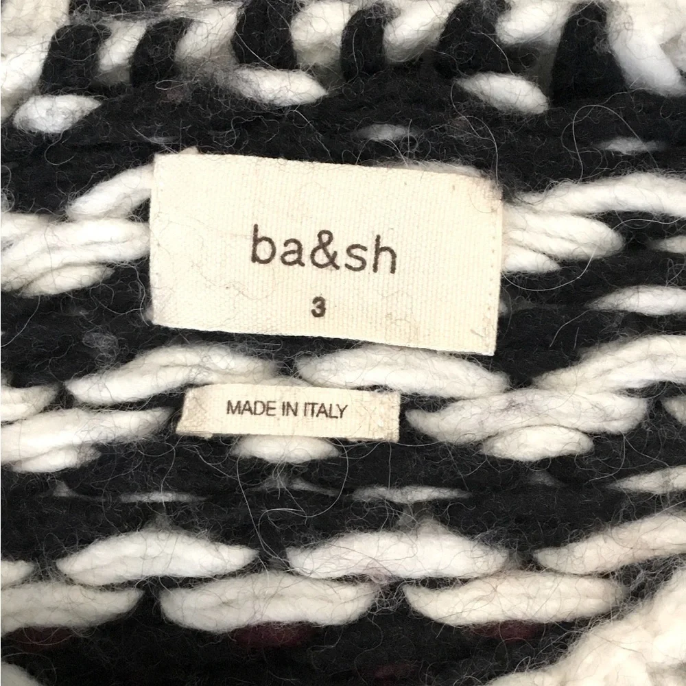 Ba&sh colorblock soft sweater LARGE Made in Italy